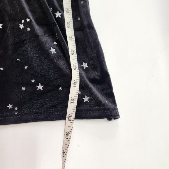 Double Crazy V-Neck Star print Velvet Wrap Mini Dress Size S Ruched Bodycon - Picture 13 of 13